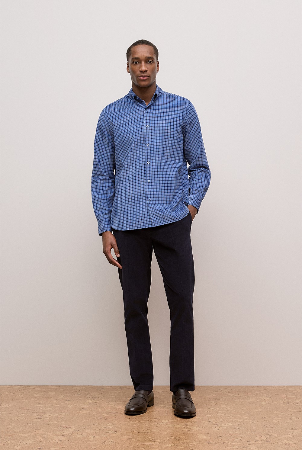 Regular Fit Cord Check Shirt