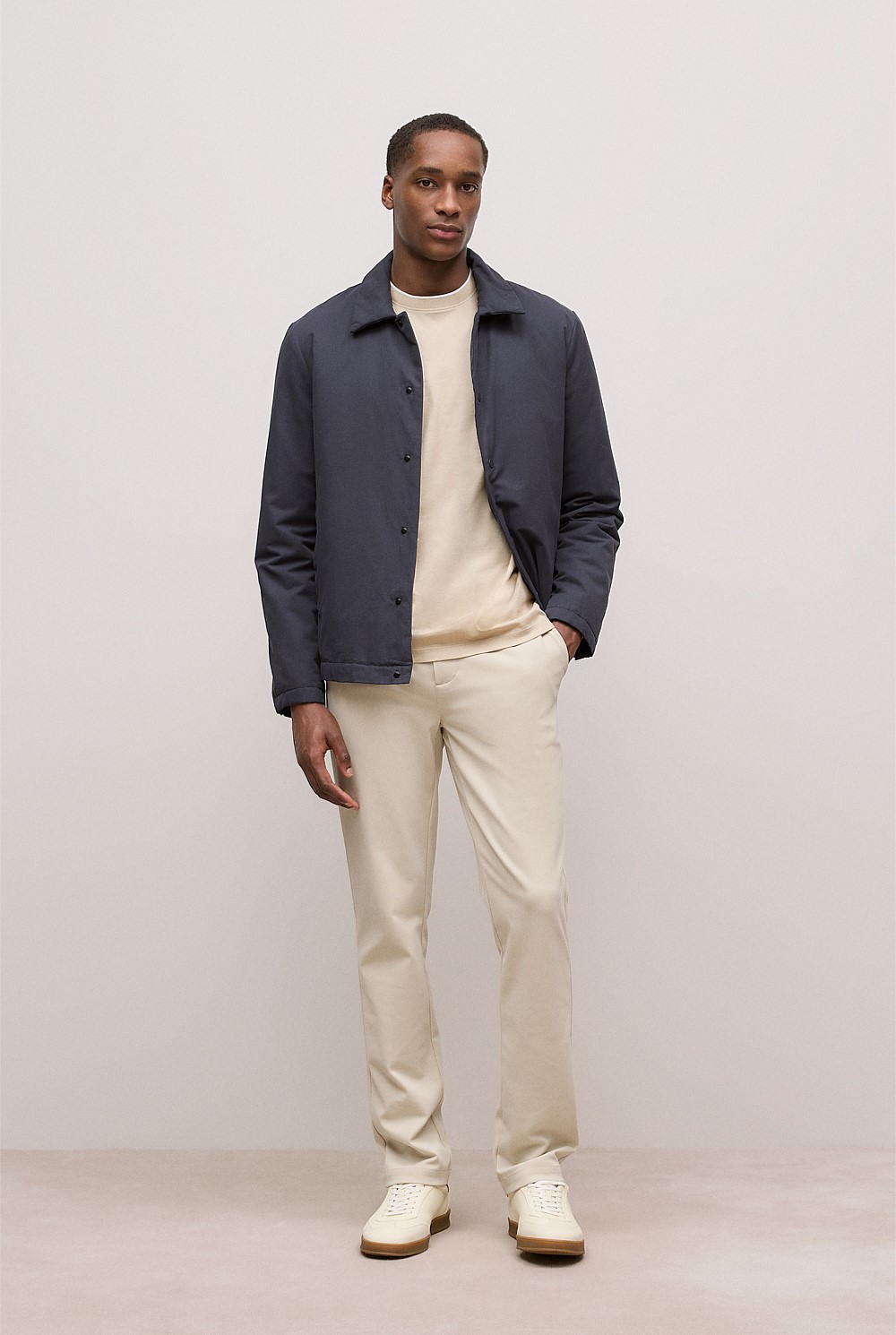 Mercerised Cotton Tipped Long Sleeve T-shirt