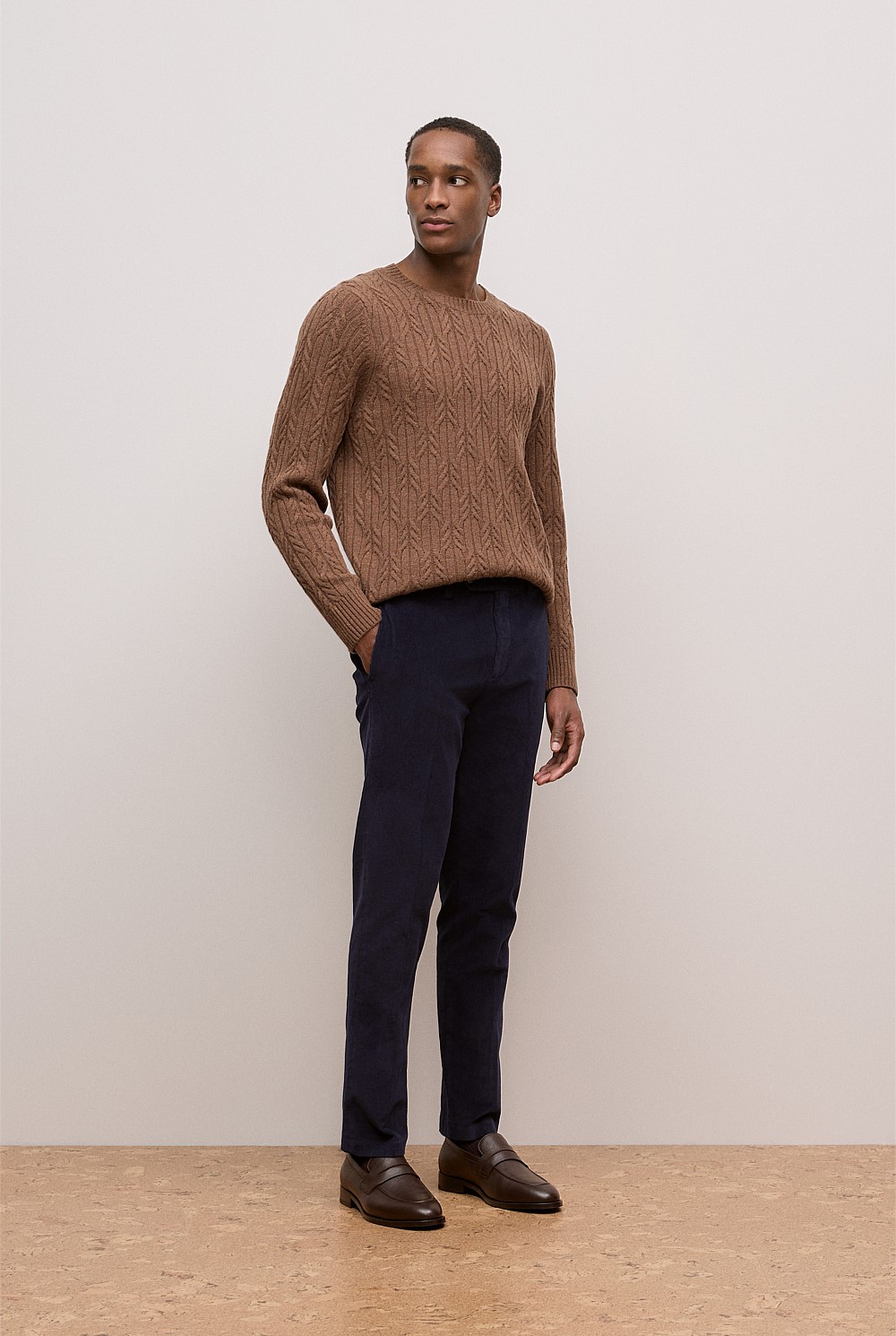 Merino Cable Knit Crew