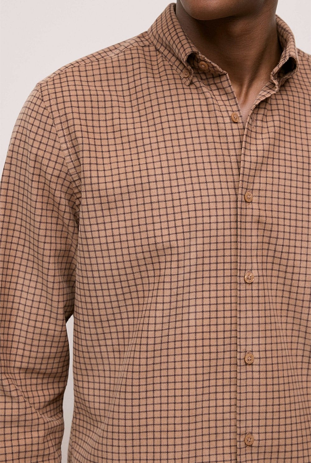 Regular Fit Cord Check Shirt