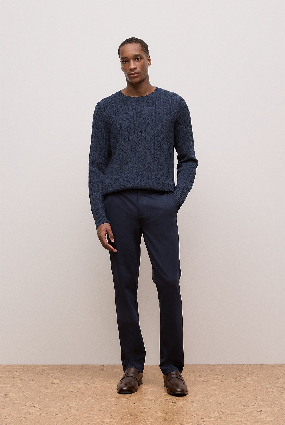 Merino Cable Knit Crew