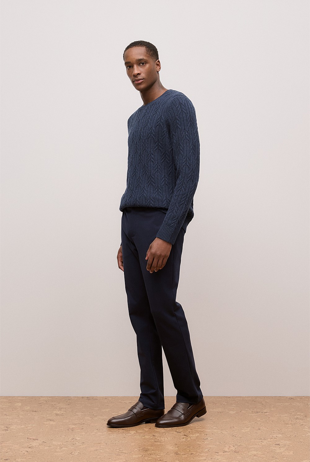 Merino Cable Knit Crew