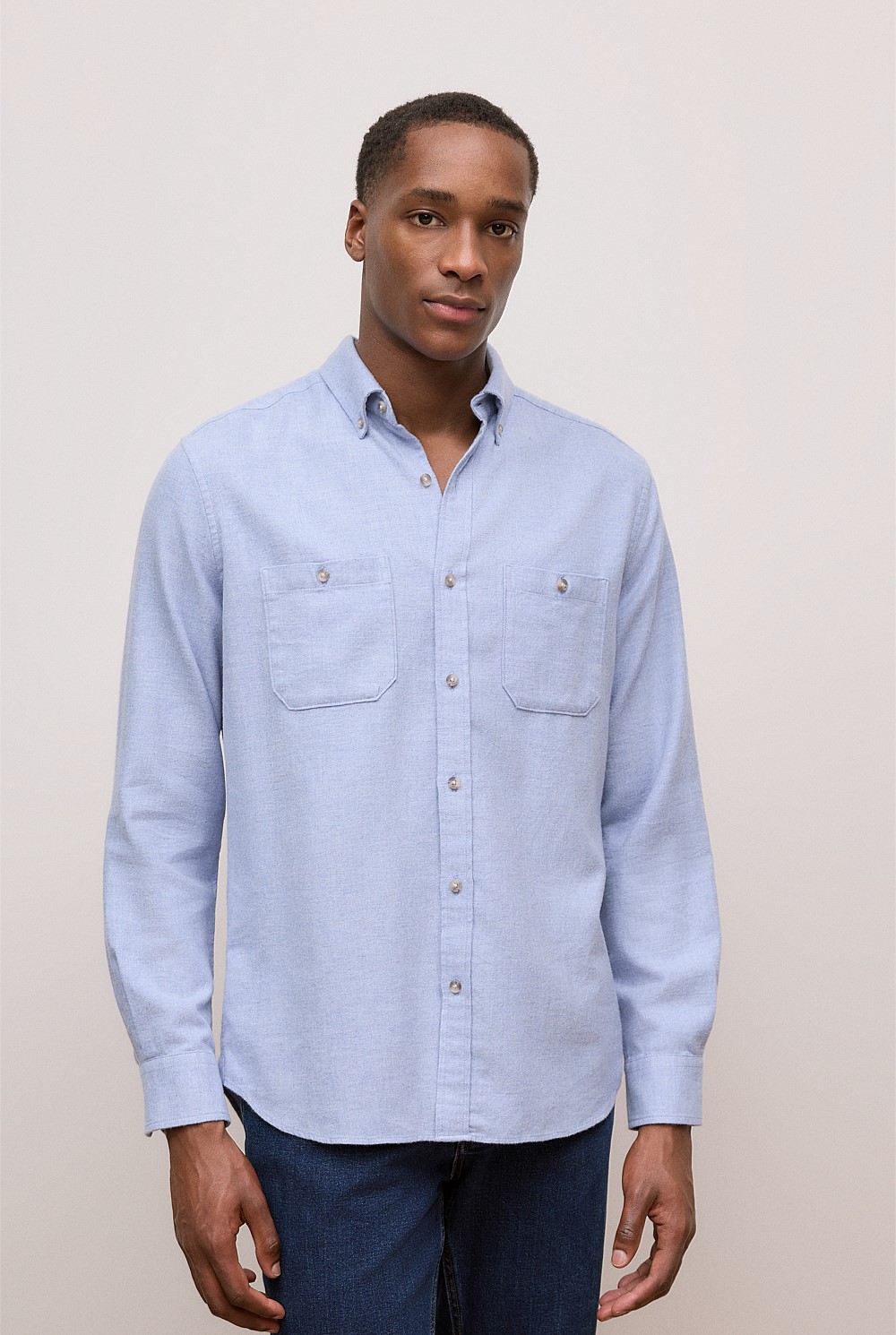 Brushed Cotton Melange Shirt
