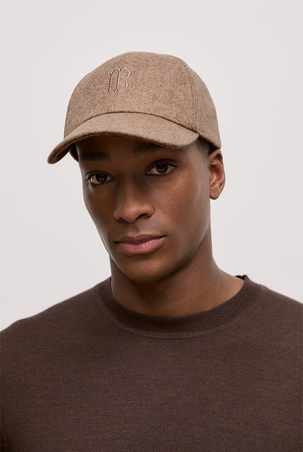 Leo Wool Blend Monogram Cap
