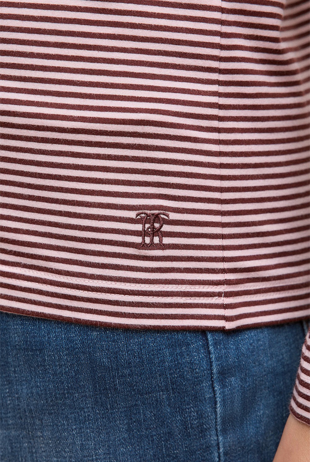 Brushed Cotton Stripe Long Sleeve T-shirt