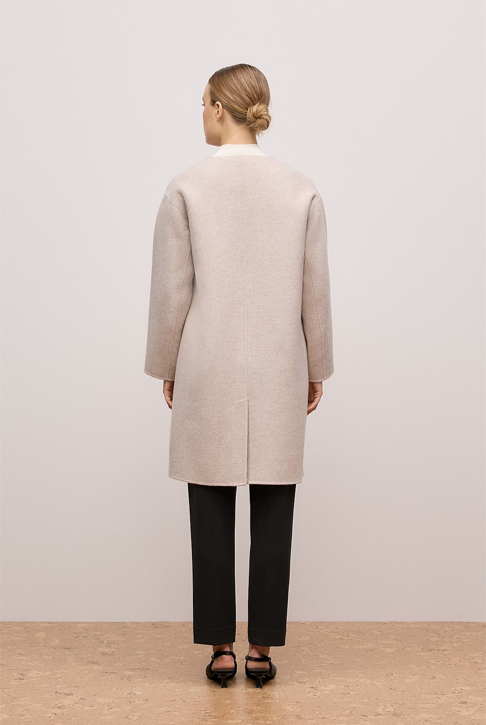 Brushed Wool Silk Scarf Coat
