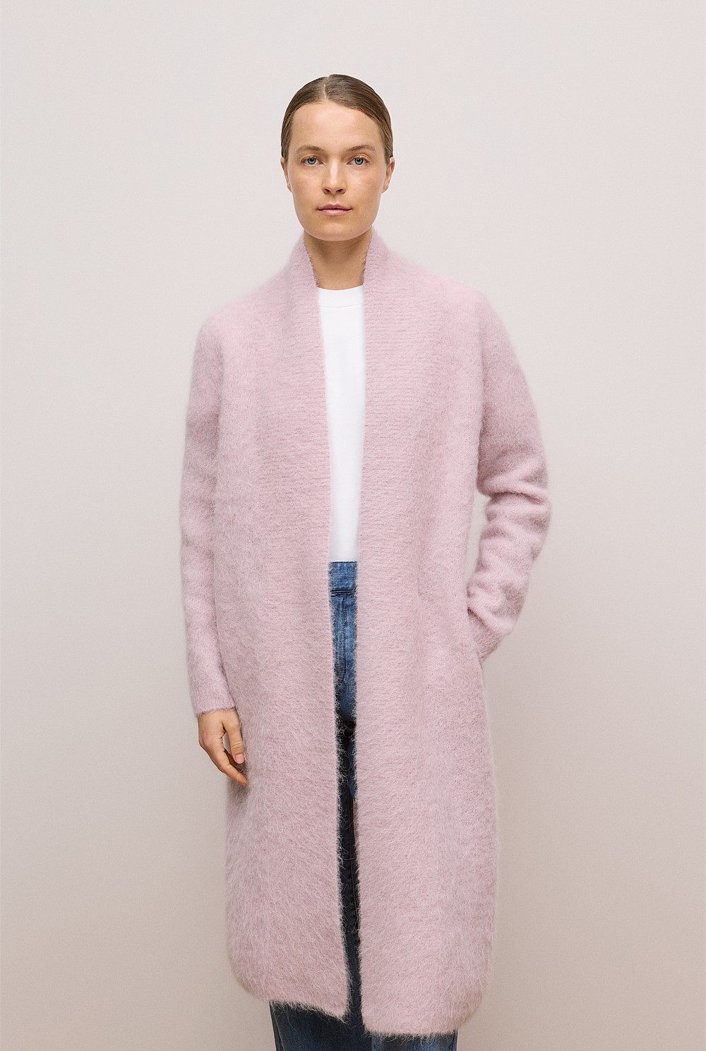 Brushed Alpaca Longline Cardigan