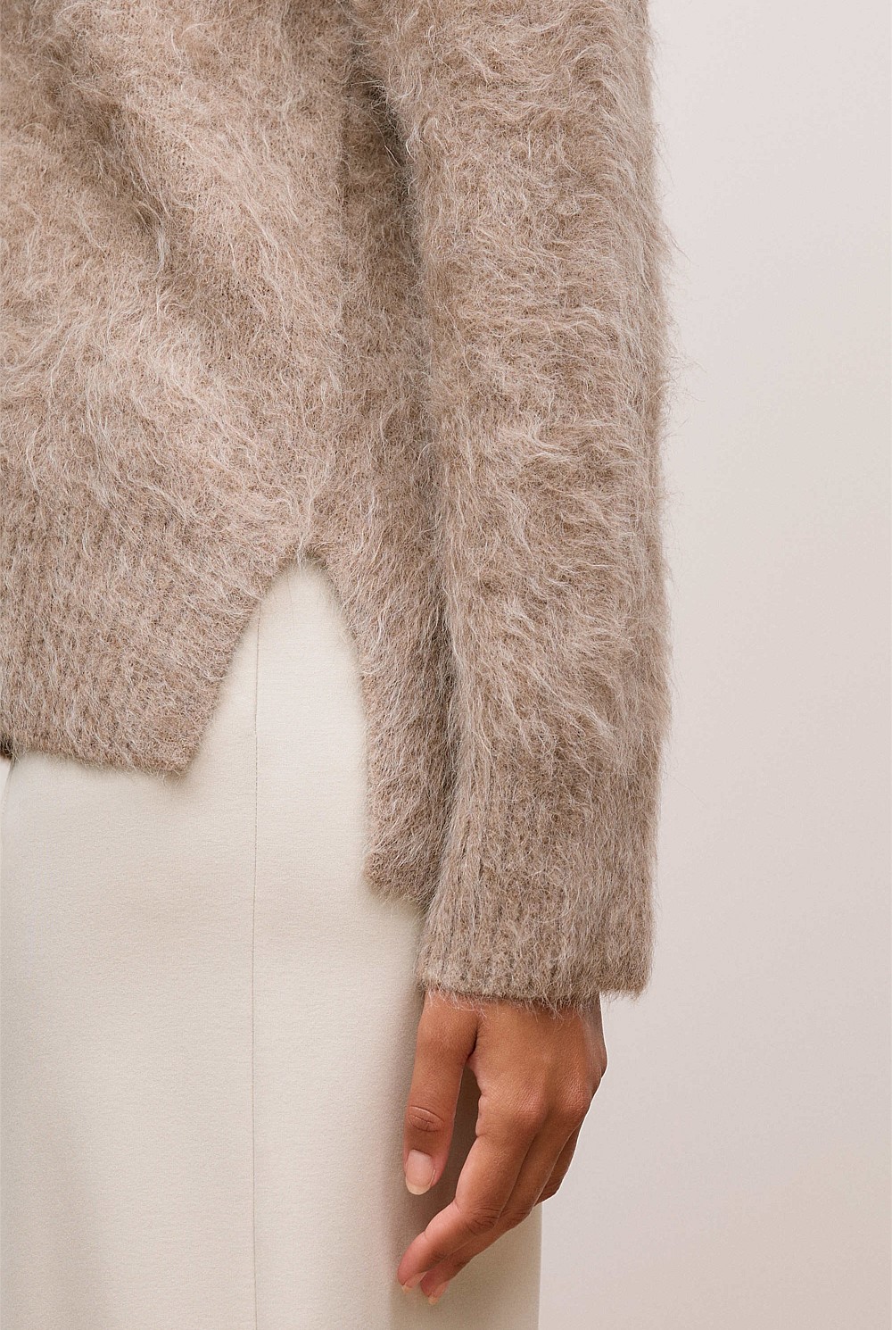Brushed Alpaca Relaxed V Knit