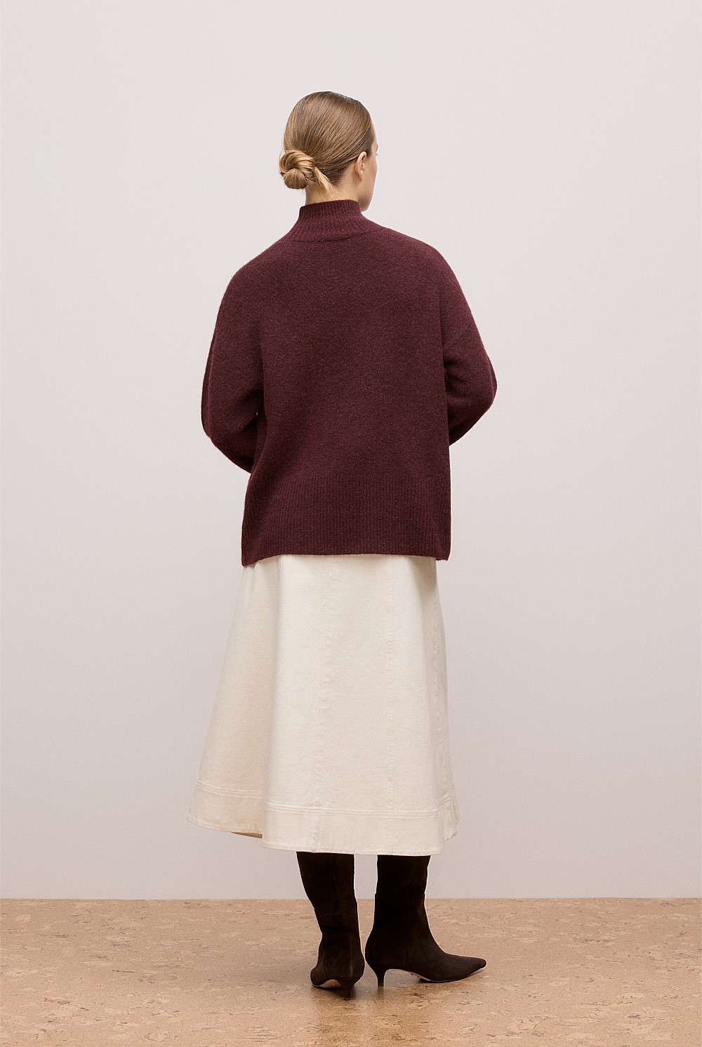 Alpaca Merino Blend Relaxed Mock Neck
