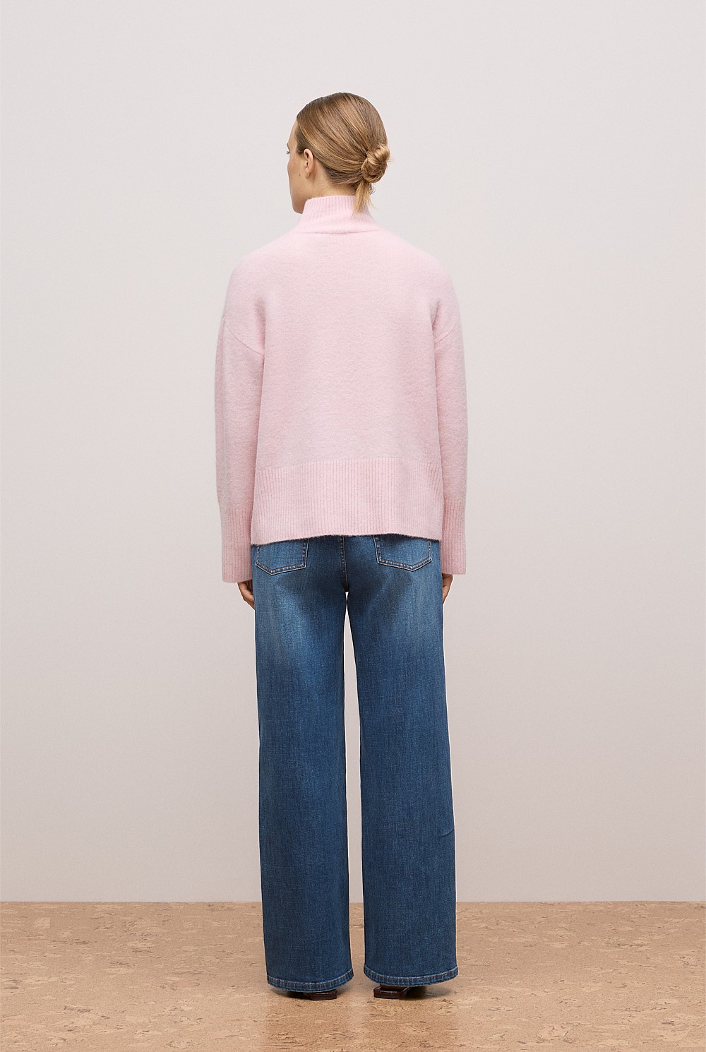 Alpaca Merino Blend Relaxed Mock Neck