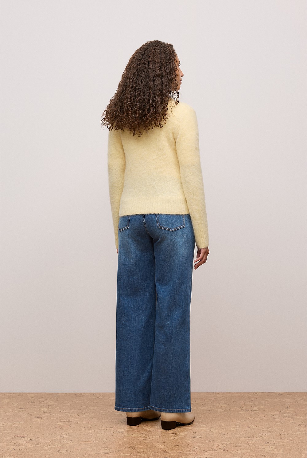 Brushed Alpaca Button Through Cardigan