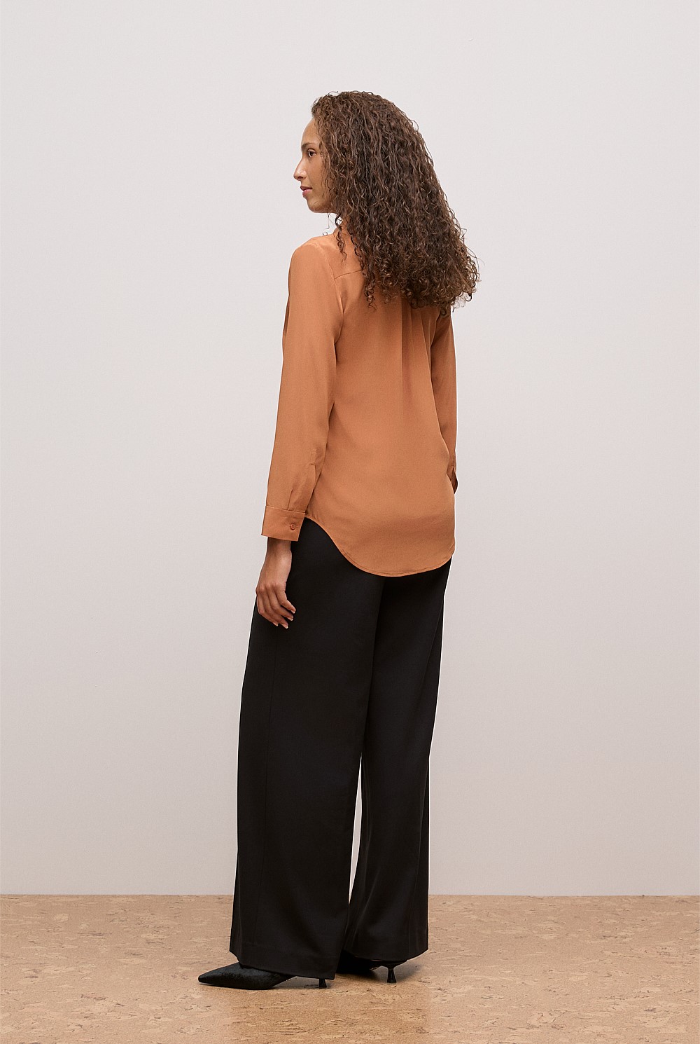 Silk Concealed Placket Shirt