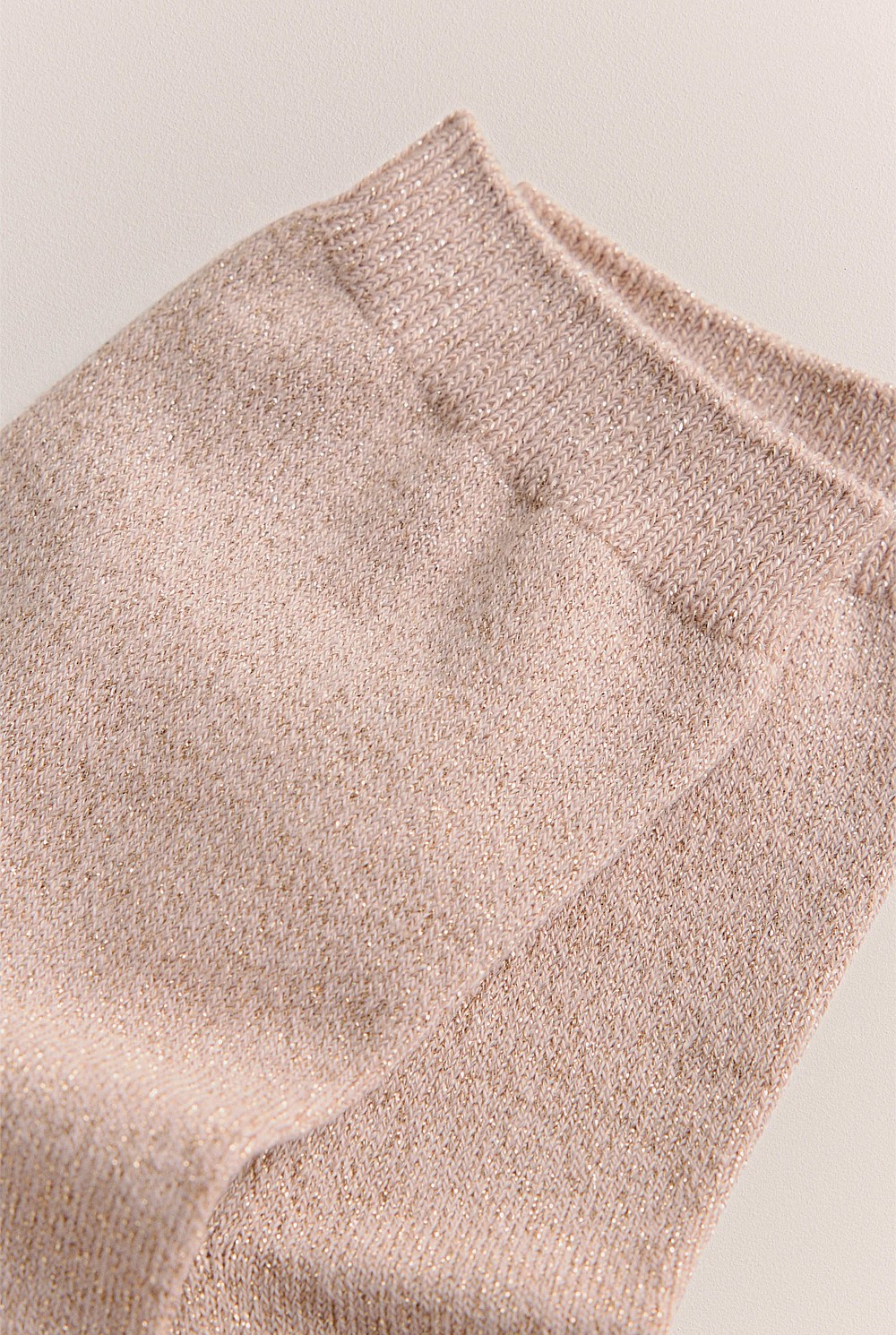 Metallic Rib Crew Sock