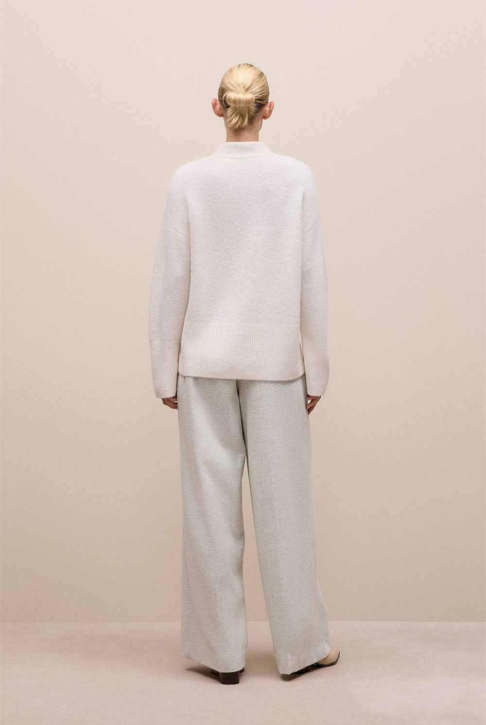 Alpaca Merino Blend Relaxed Mock Neck