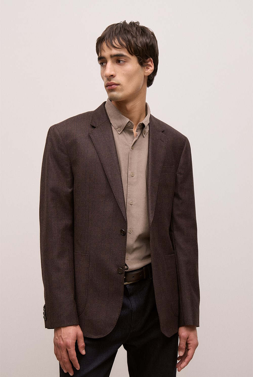 Italian Wool Check Blazer