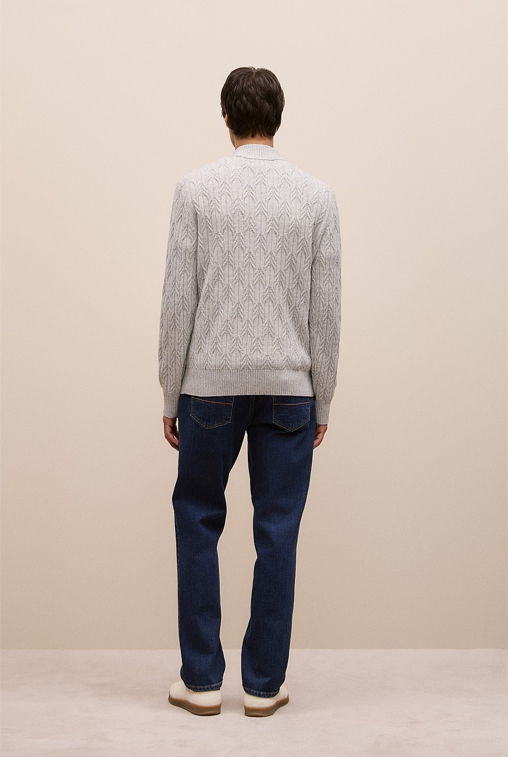 Merino Nep Cable Half Zip