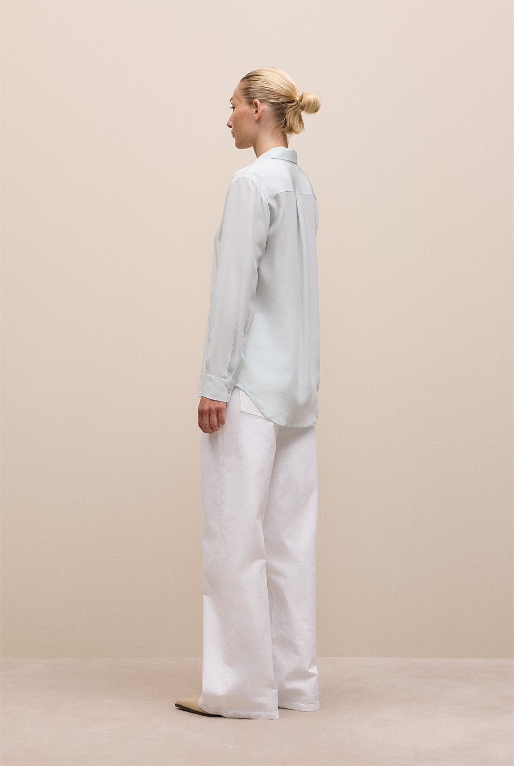 Silk Concealed Placket Shirt