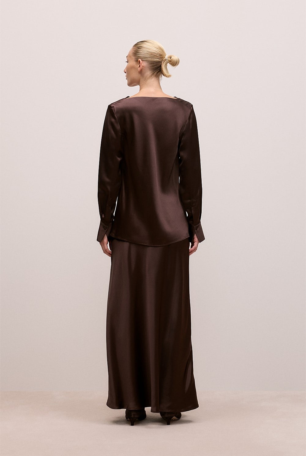 Satin Cowl Neck Top