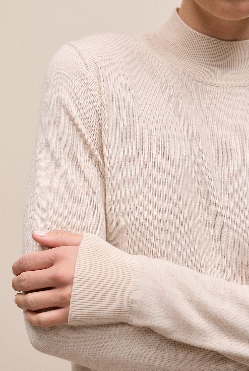 Merino Mock Neck