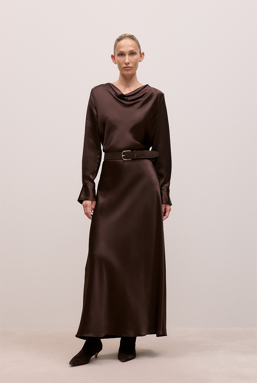 Satin Bias Cut Maxi Skirt