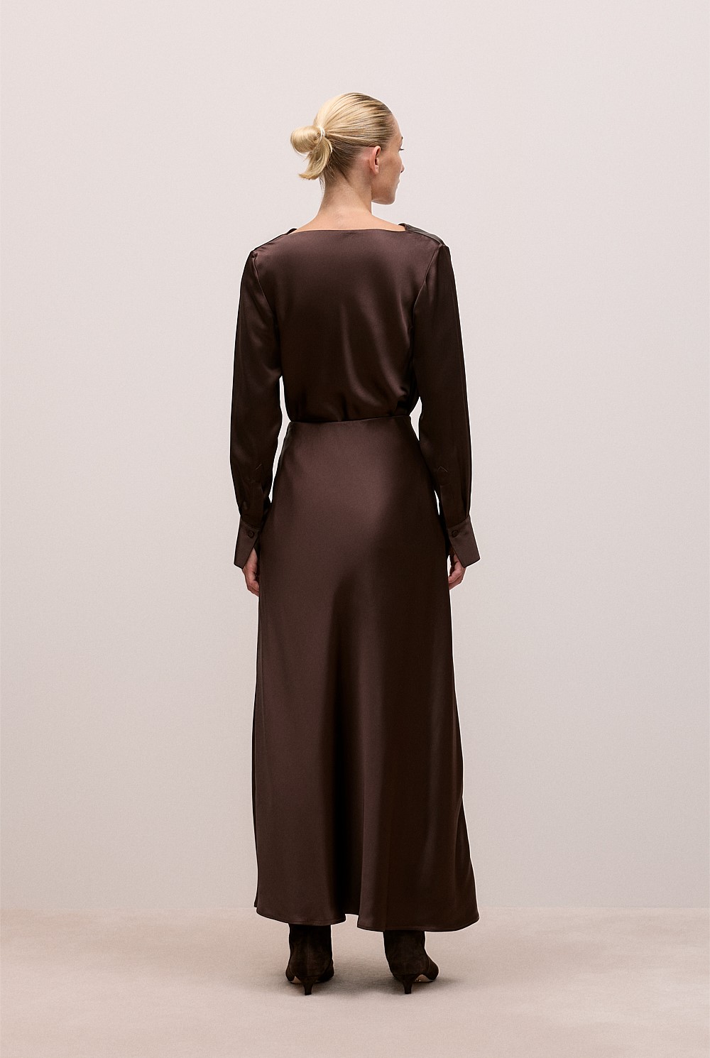 Satin Bias Cut Maxi Skirt