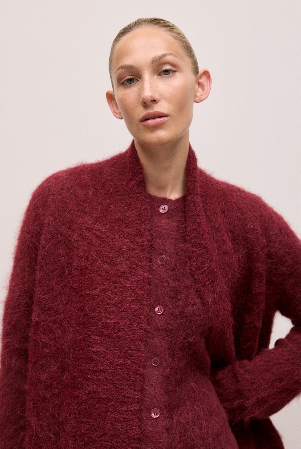 Brushed Alpaca Longline Cardigan