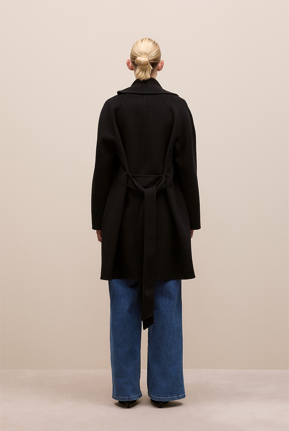 Double Faced Wool Wrap Coat