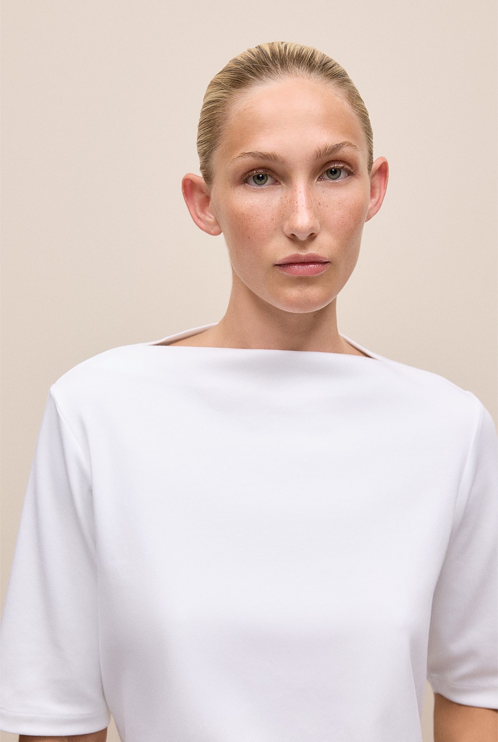 Modal Cotton High Neck T-Shirt