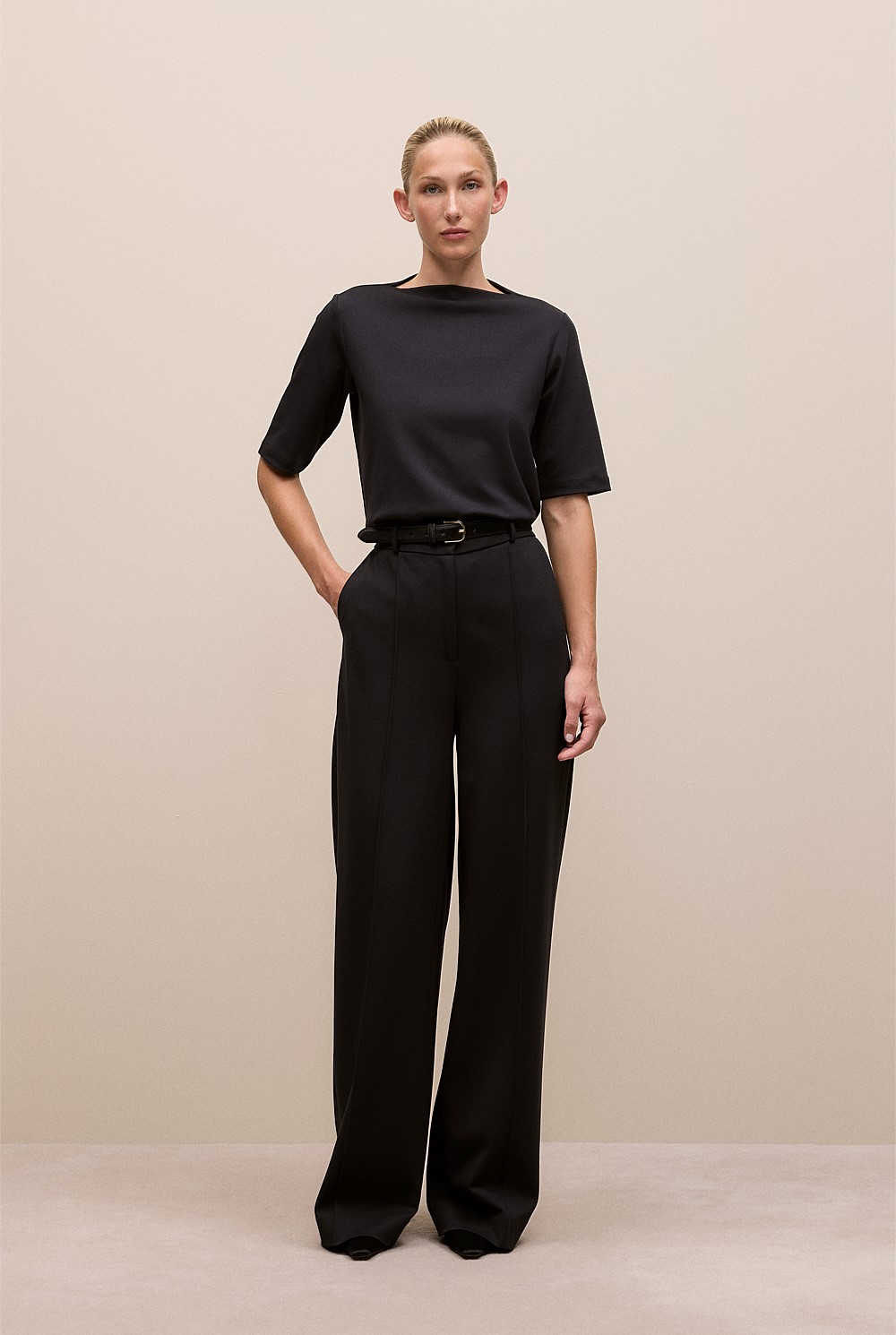 Modal Cotton High Neck T-Shirt
