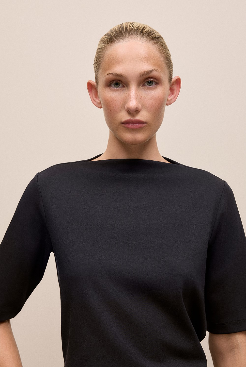 Modal Cotton High Neck T-Shirt
