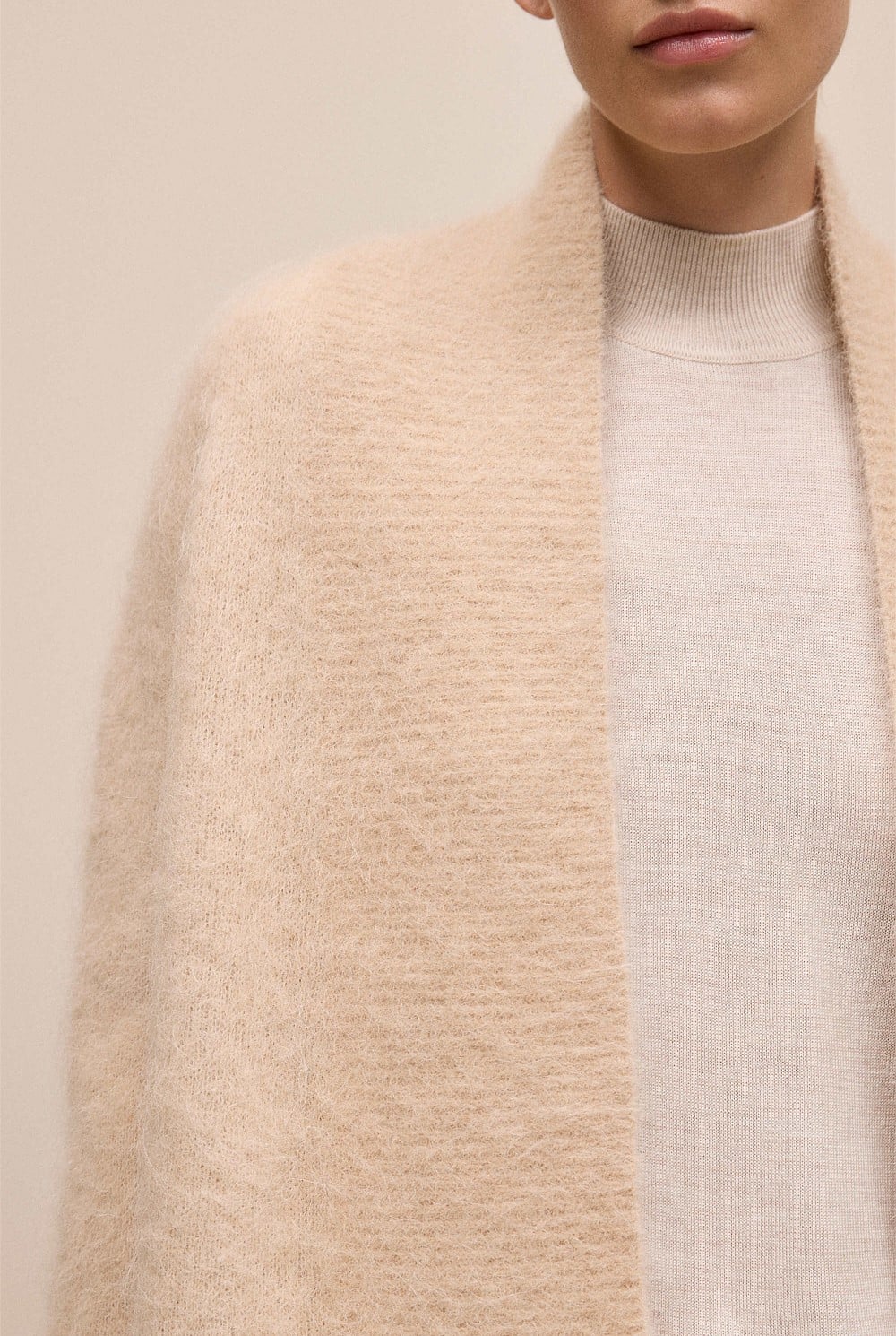 Brushed Alpaca Longline Cardigan