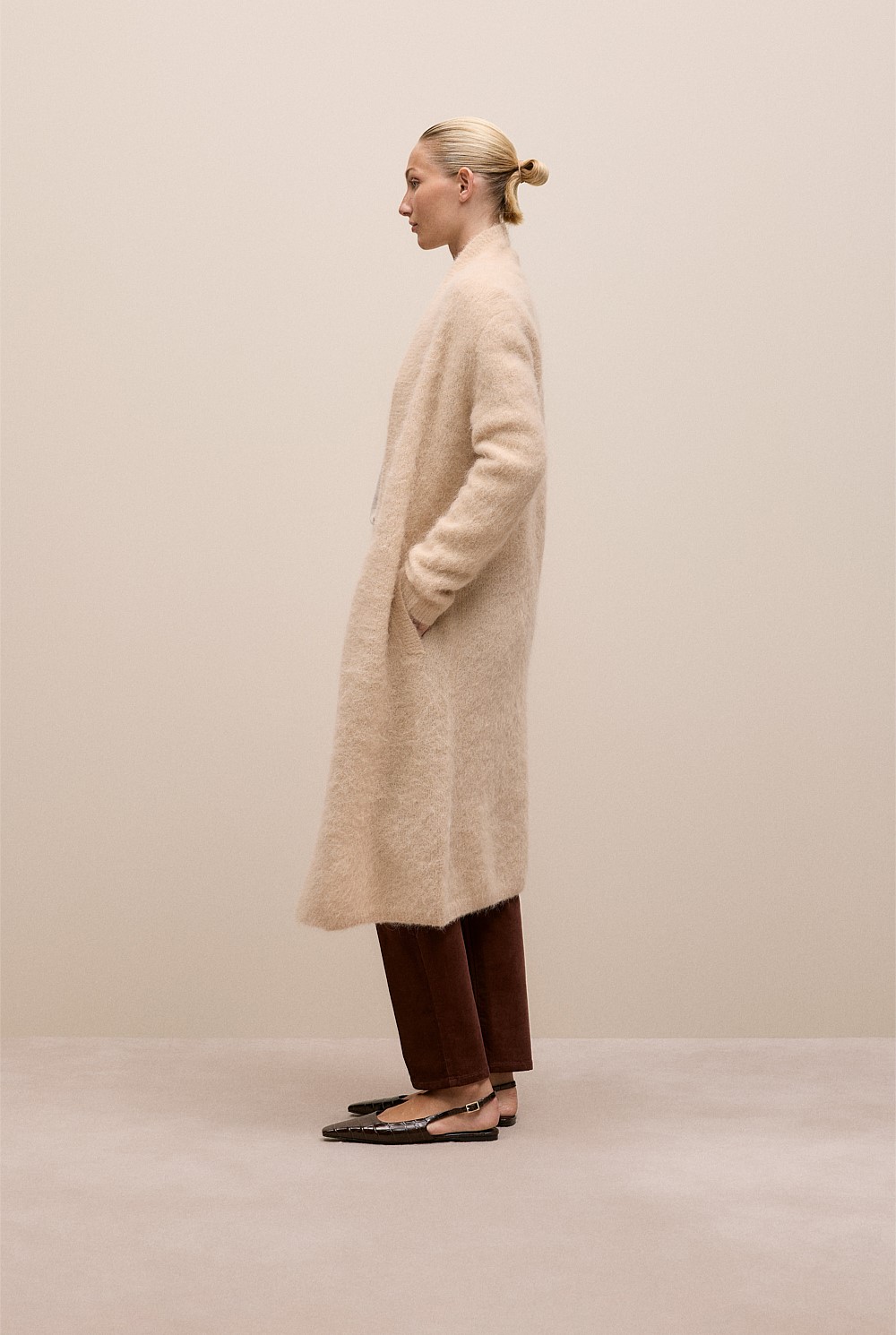 Brushed Alpaca Longline Cardigan
