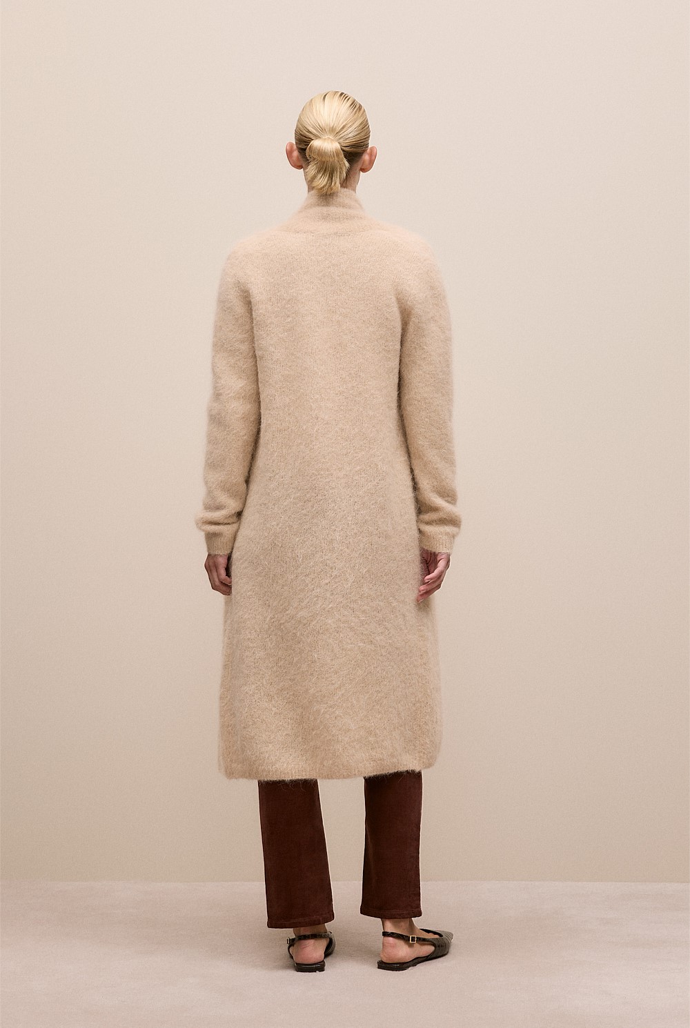 Brushed Alpaca Longline Cardigan