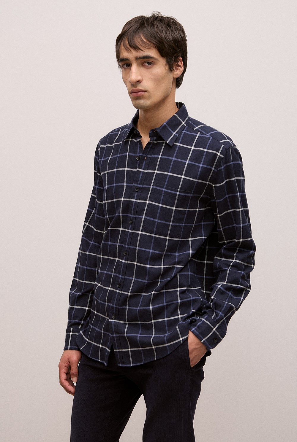 Brushed Cotton Yarn Dyed Check Shirt