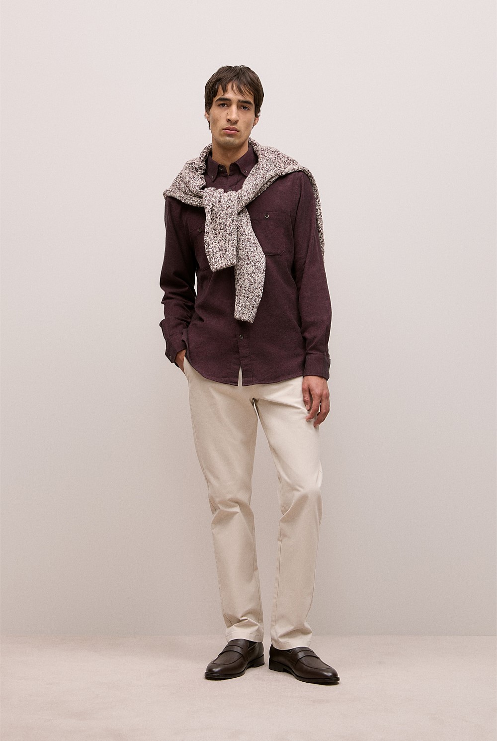 Brushed Cotton Melange Shirt