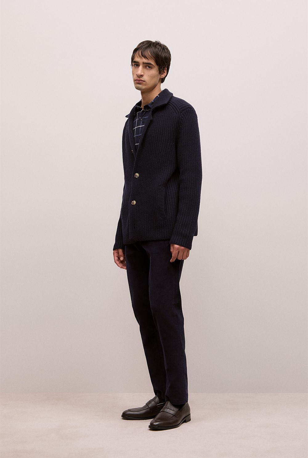 Merino Lapel Cardigan