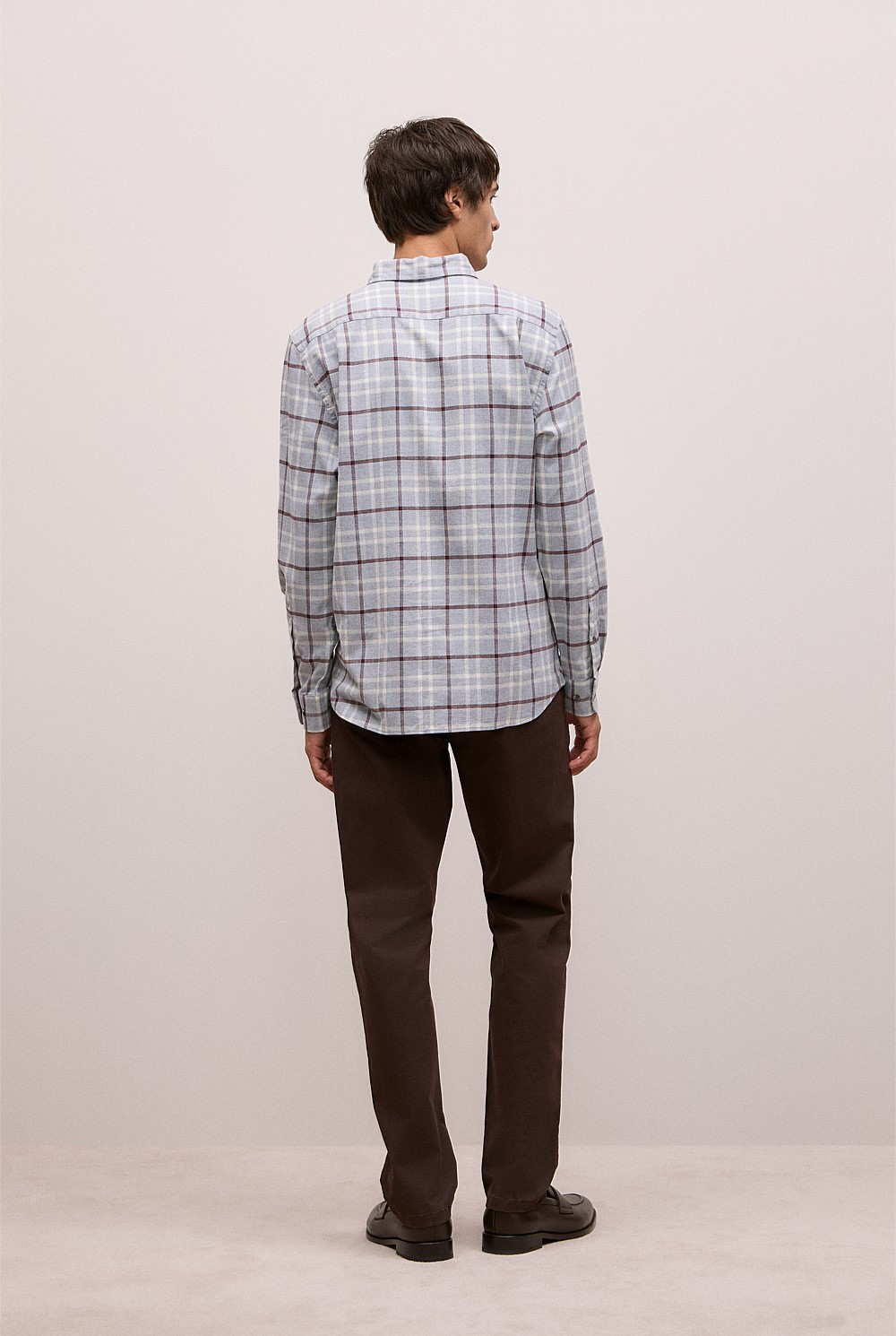 Brushed Cotton Melange Check Shirt