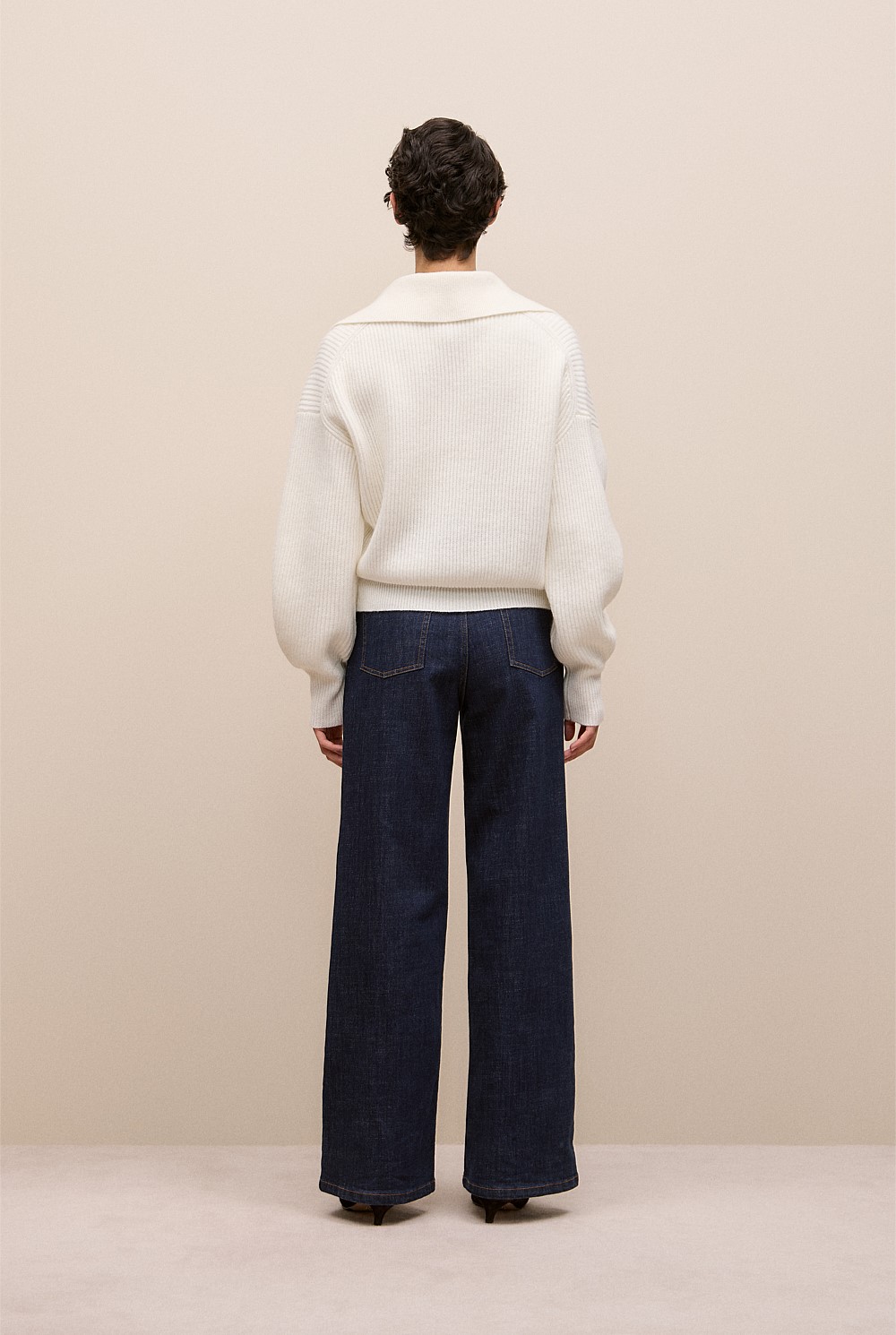 Merino Open Collar Knit