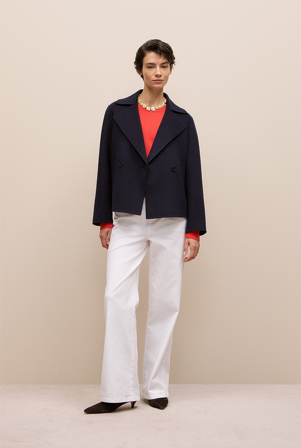 Merino Cashmere Forward Shoulder Seam Crew