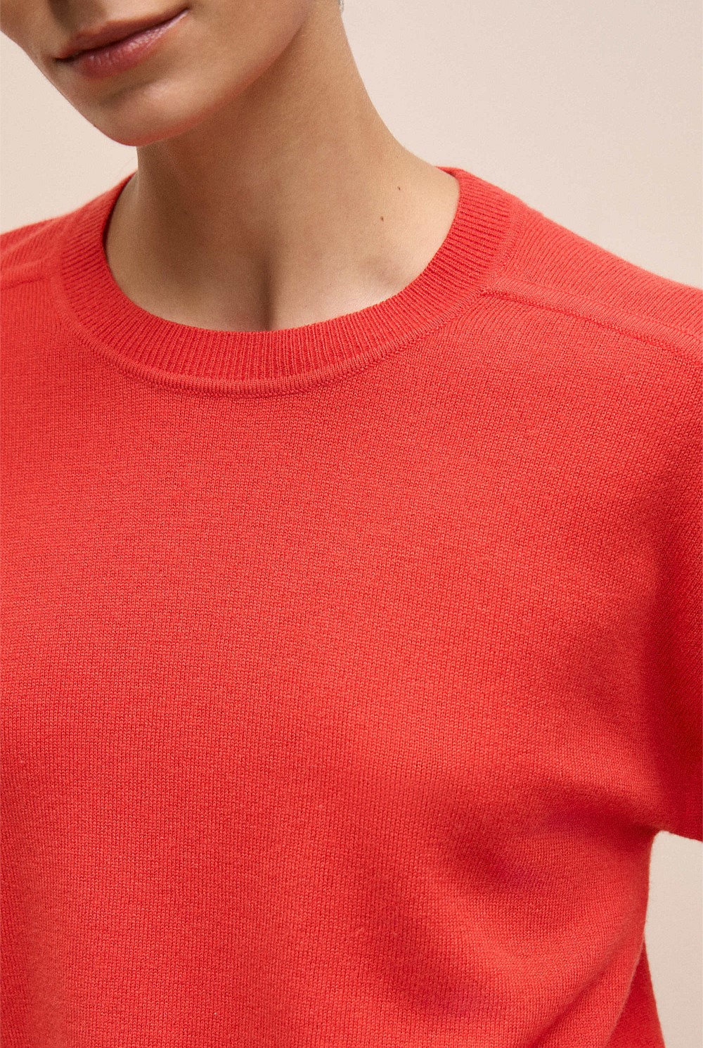 Merino Cashmere Forward Shoulder Seam Crew