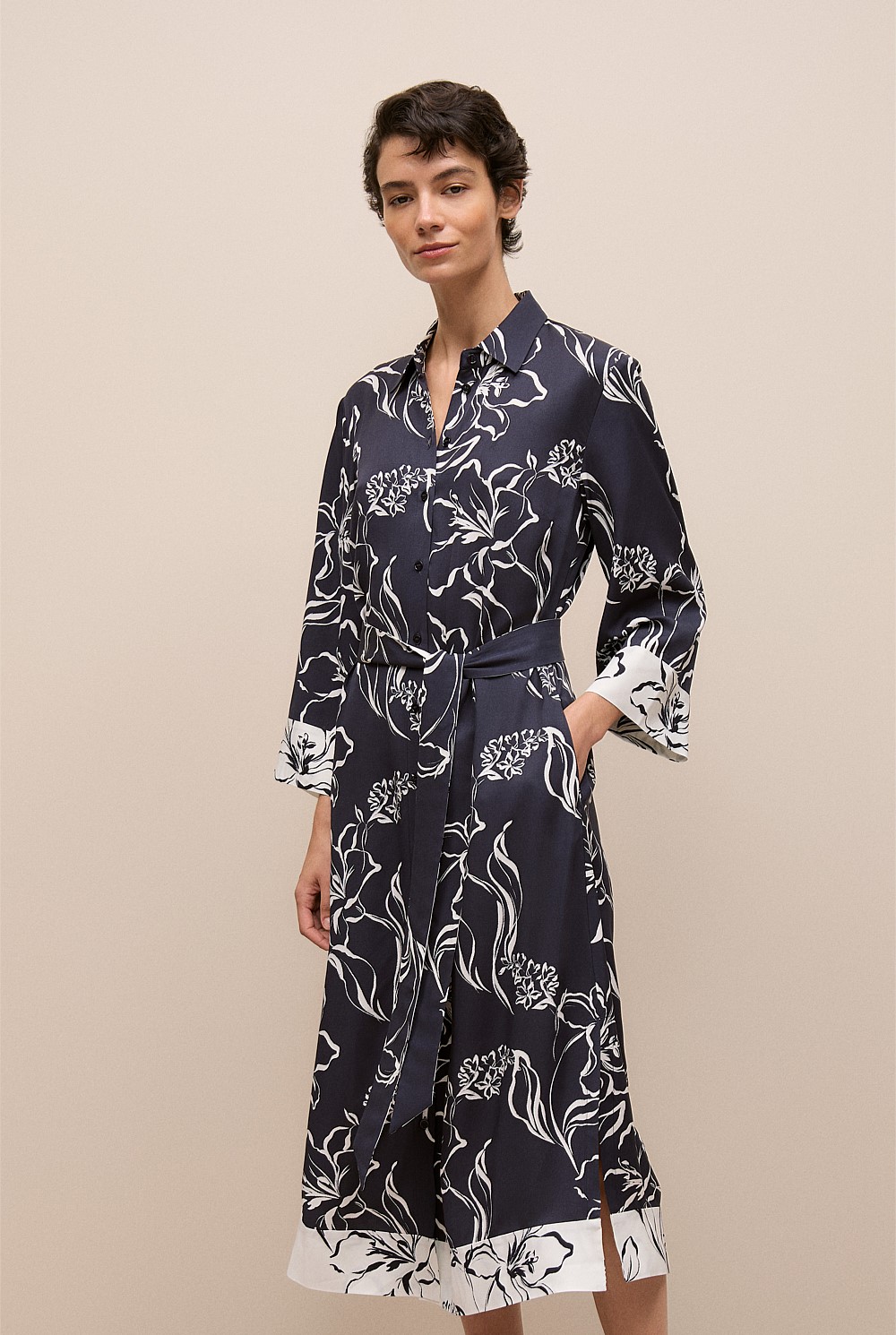 Iluna Spliced Shirt Dress