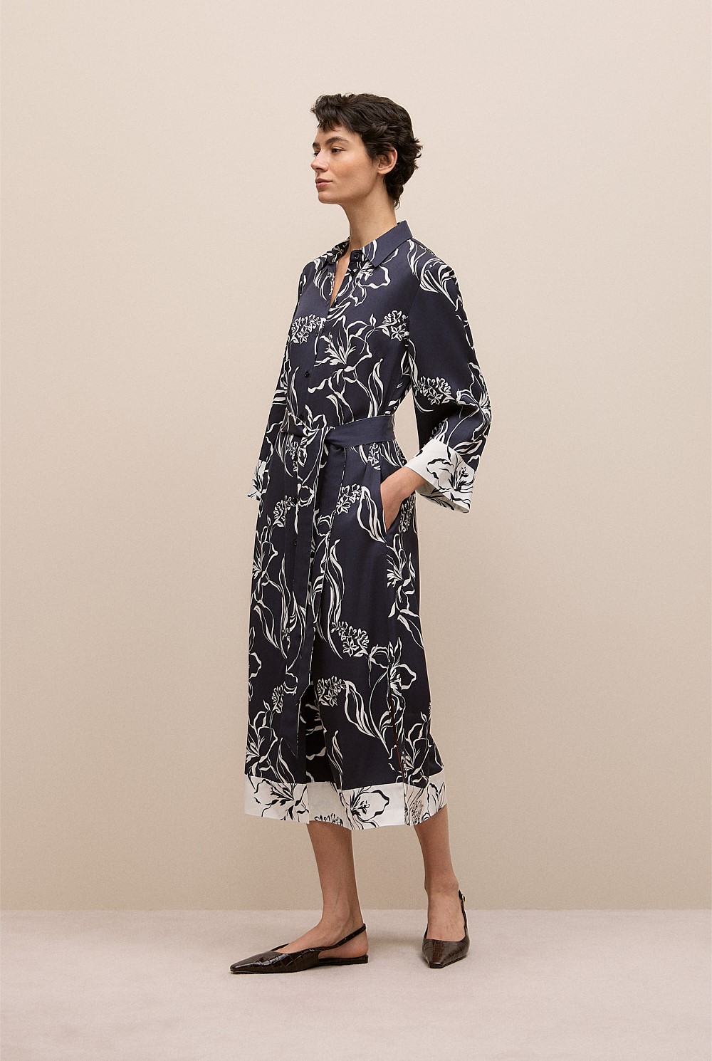 Iluna Spliced Shirt Dress