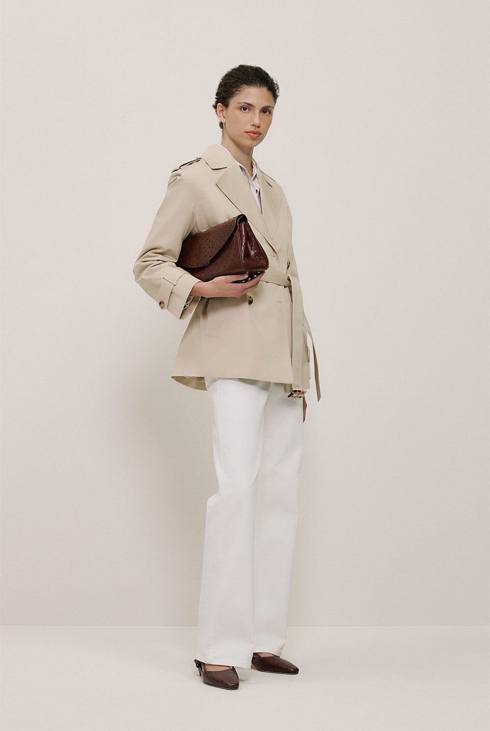 Short Belted Trench Coat