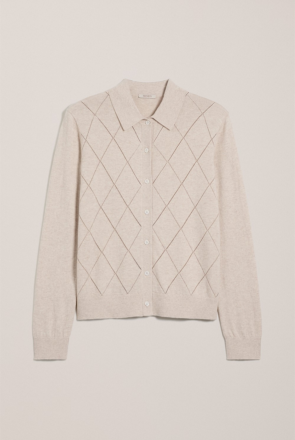 Cotton Cashmere Pointelle Cardigan