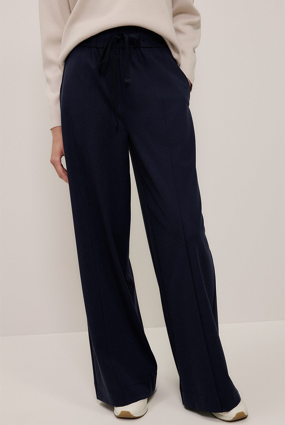 Ponte Wide Leg Travel Pant