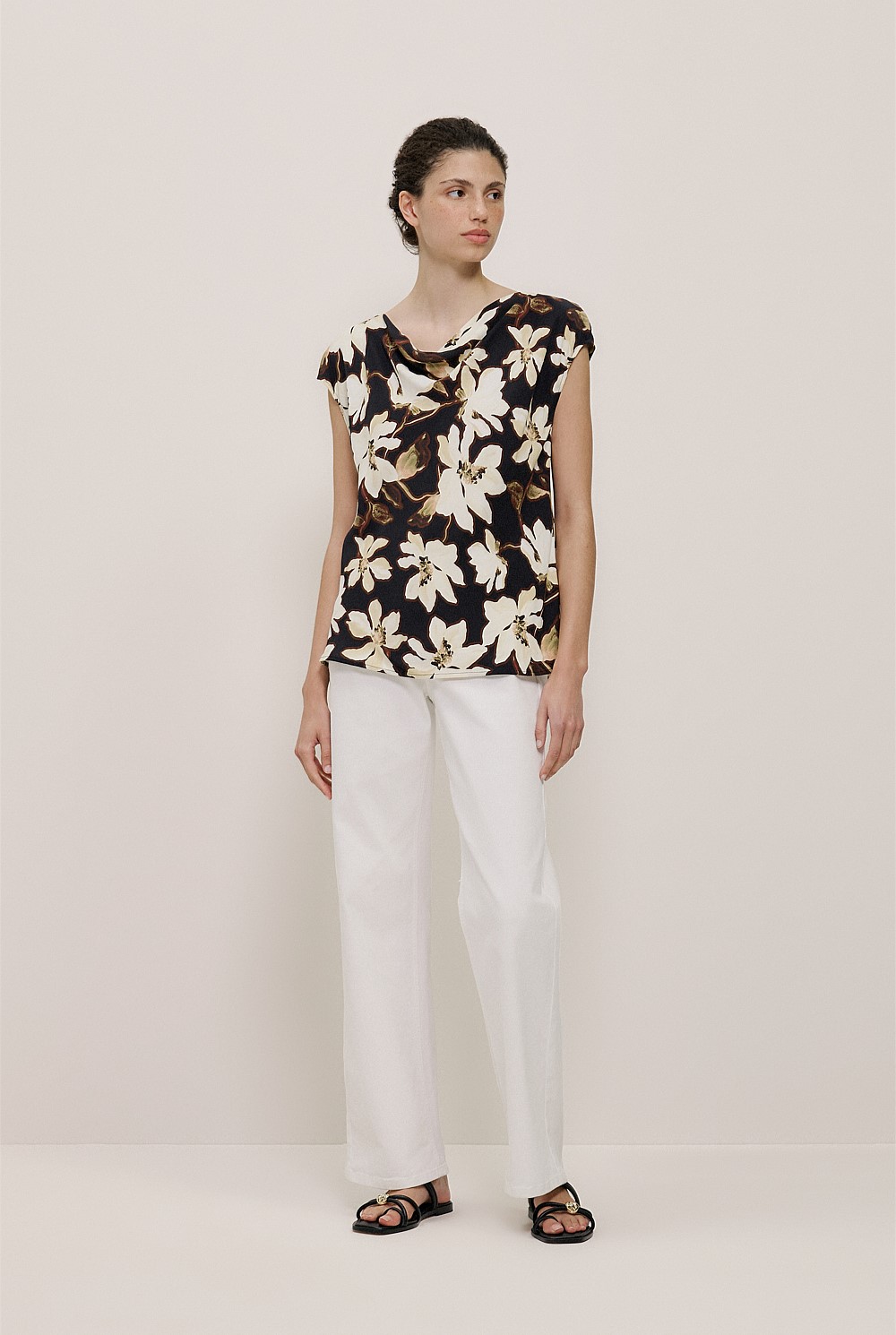 Calais Floral Cap Sleeve Top