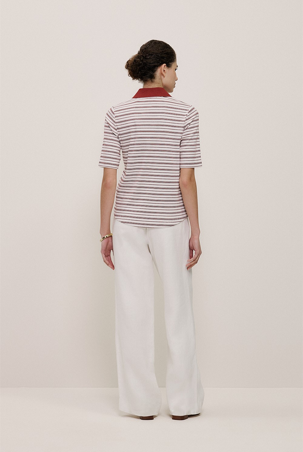 Half Placket Stripe Polo