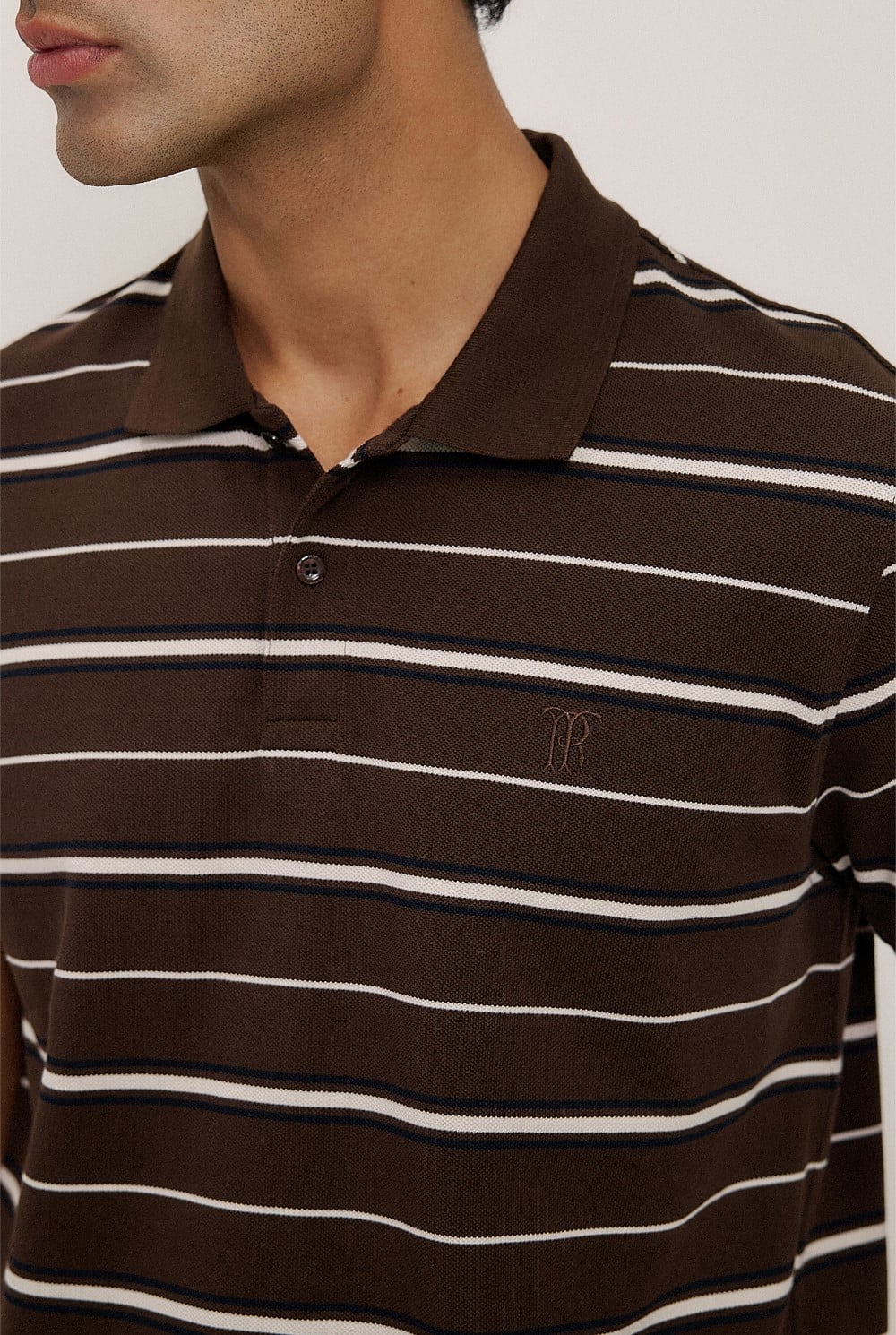 Australian Cotton Pique Stripe Polo