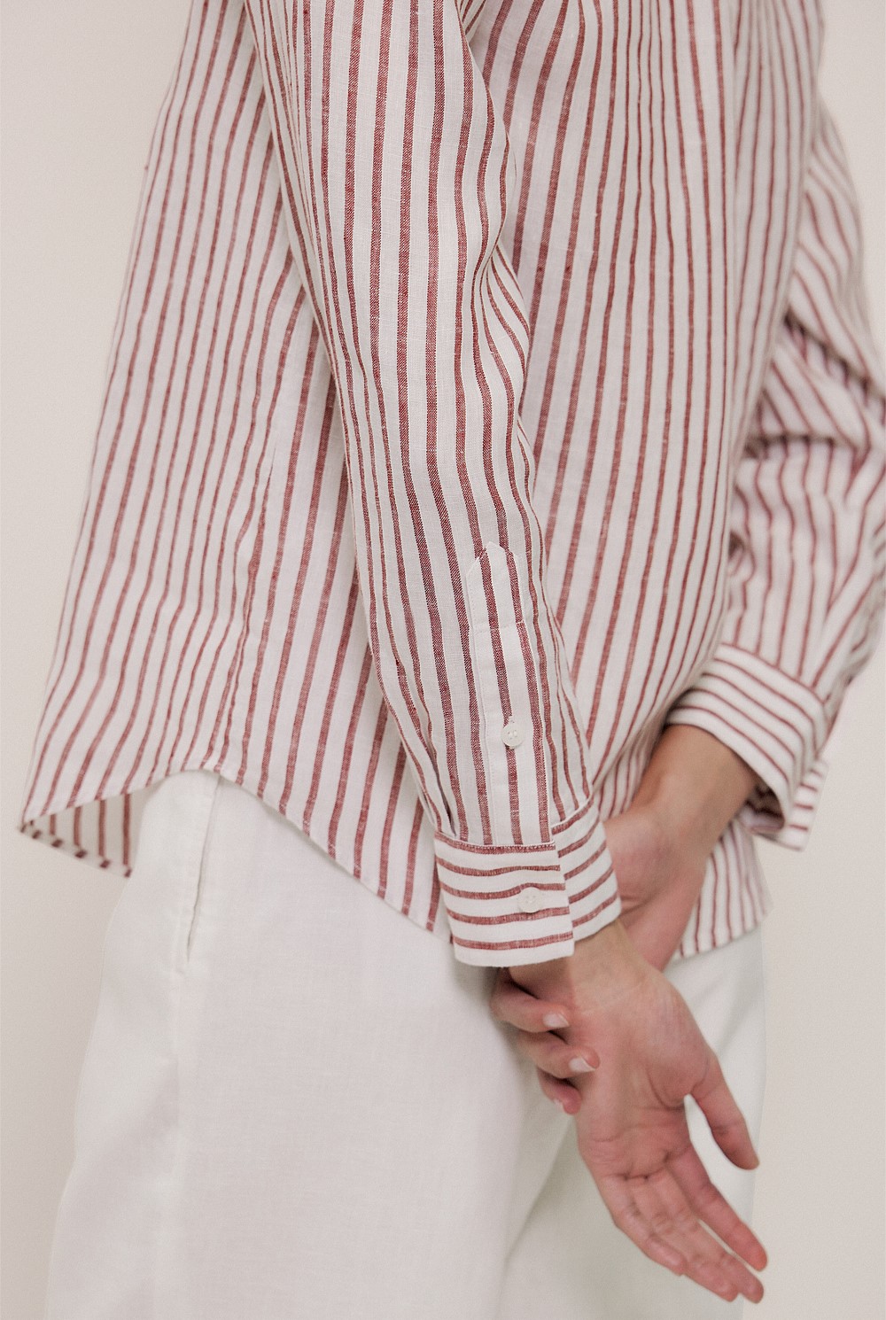 Linen End on End Stripe Shirt