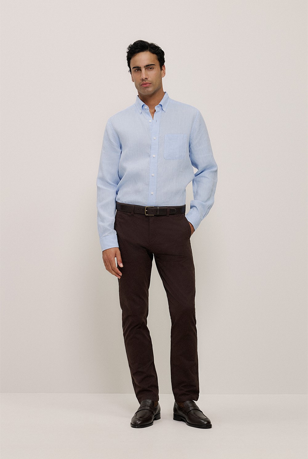 Regular Fit Delave Linen Shirt
